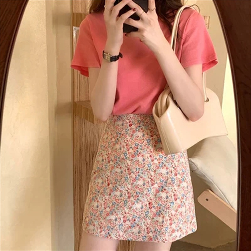 Chân Váy Chiffon Chữ a Dáng Ôm Thêu Họa Tiết Phong Cách Hàn Quốc Thời Trang Cho Nữ