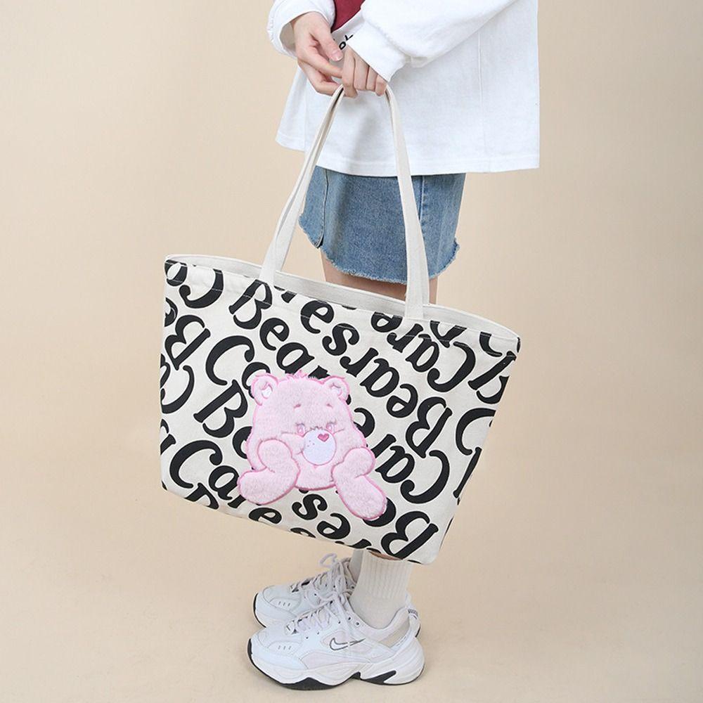 Fallforbeauty Túi Tote Xách Tay Đựng Mỹ Phẩm Sức Chứa Lớn In Chữ Hoạt Hình Thái Lan Dễ Thương Cho Văn Phòng