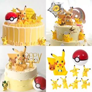 Bộ 6 mô hình pikachu mini dễ thương dùng trang trí bánh kem