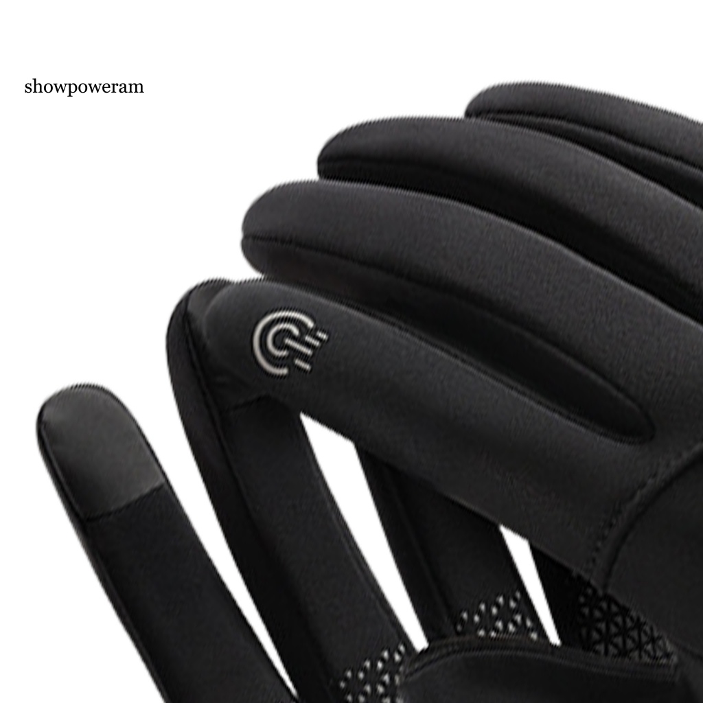 1 Đôi Găng Tay Mùa Đông Co Giãn Chống Trượt Màu Sắc Đơn Giản