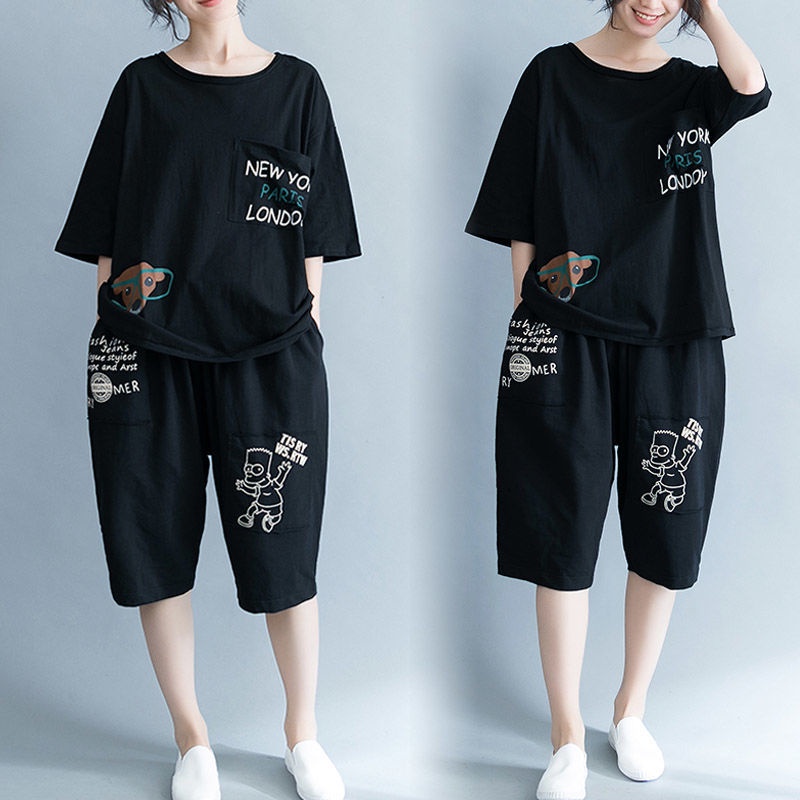 Set Đồ Thể Thao Ngắn Tay Form Rộng Phong Cách Năng Động Trẻ Trung Dành Cho Nữ