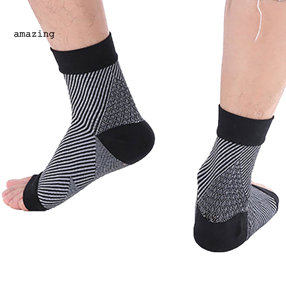 1 Cặp Đai Quấn Bảo Vệ Mắt Cá Chân Dạng Nén Co Giãn Họa Tiết Kẻ Sọc