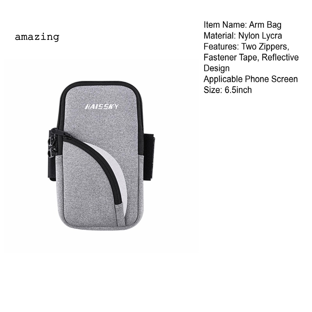 Túi Đựng Điện Thoại Đeo Cánh Tay Cỡ Lớn Có Khóa Kéo Chống Thấm Nước Tiện Dụng Khi Chạy Bộ