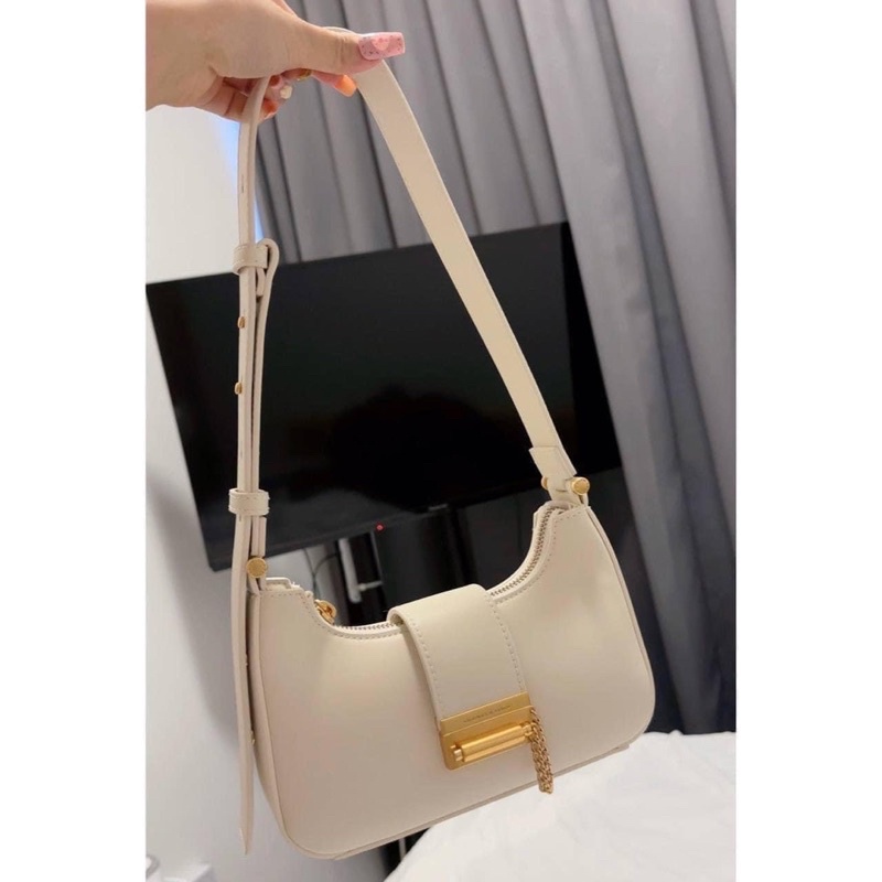 CNK - Túi đeo vai nữ phong cách Singapore, dây đeo vai rộng, khóa chuỗi, túi nách CK2-40271113