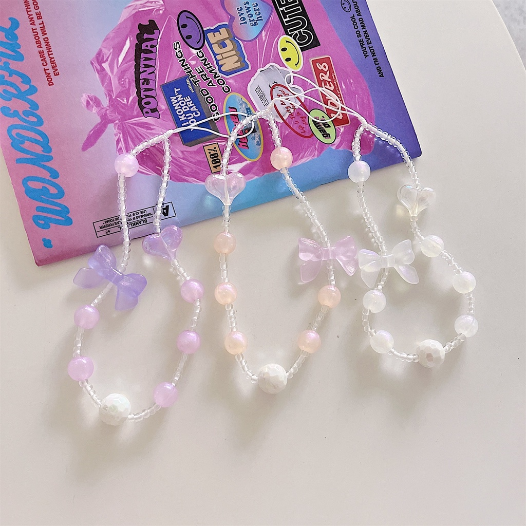 Dây Đeo Túi Xách / Điện Thoại Bằng acrylic Hình Trái Tim / Bướm Dễ Thương Cho iphone / airpods