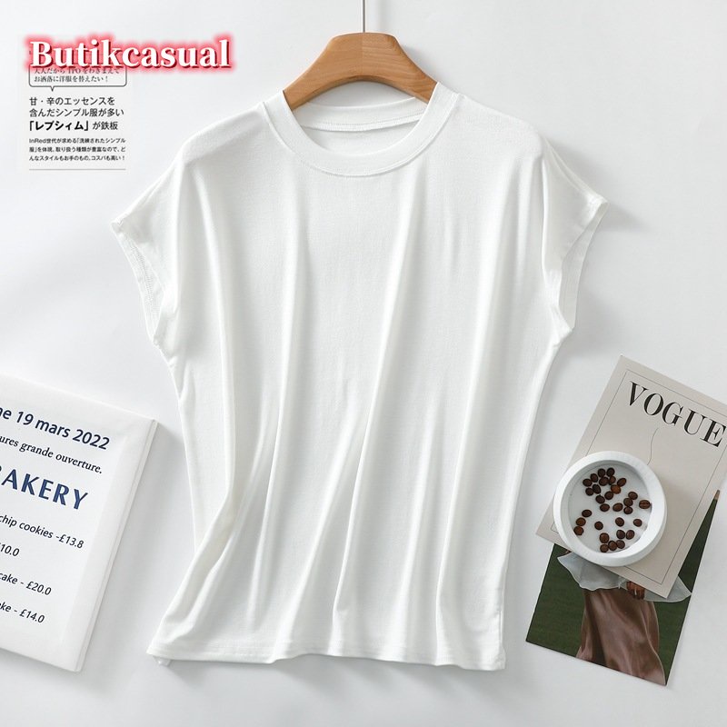 Áo Thun cotton Tay Ngắn Cổ Tròn Dáng Rộng Thời Trang Mùa Hè 2023 Cho Nữ