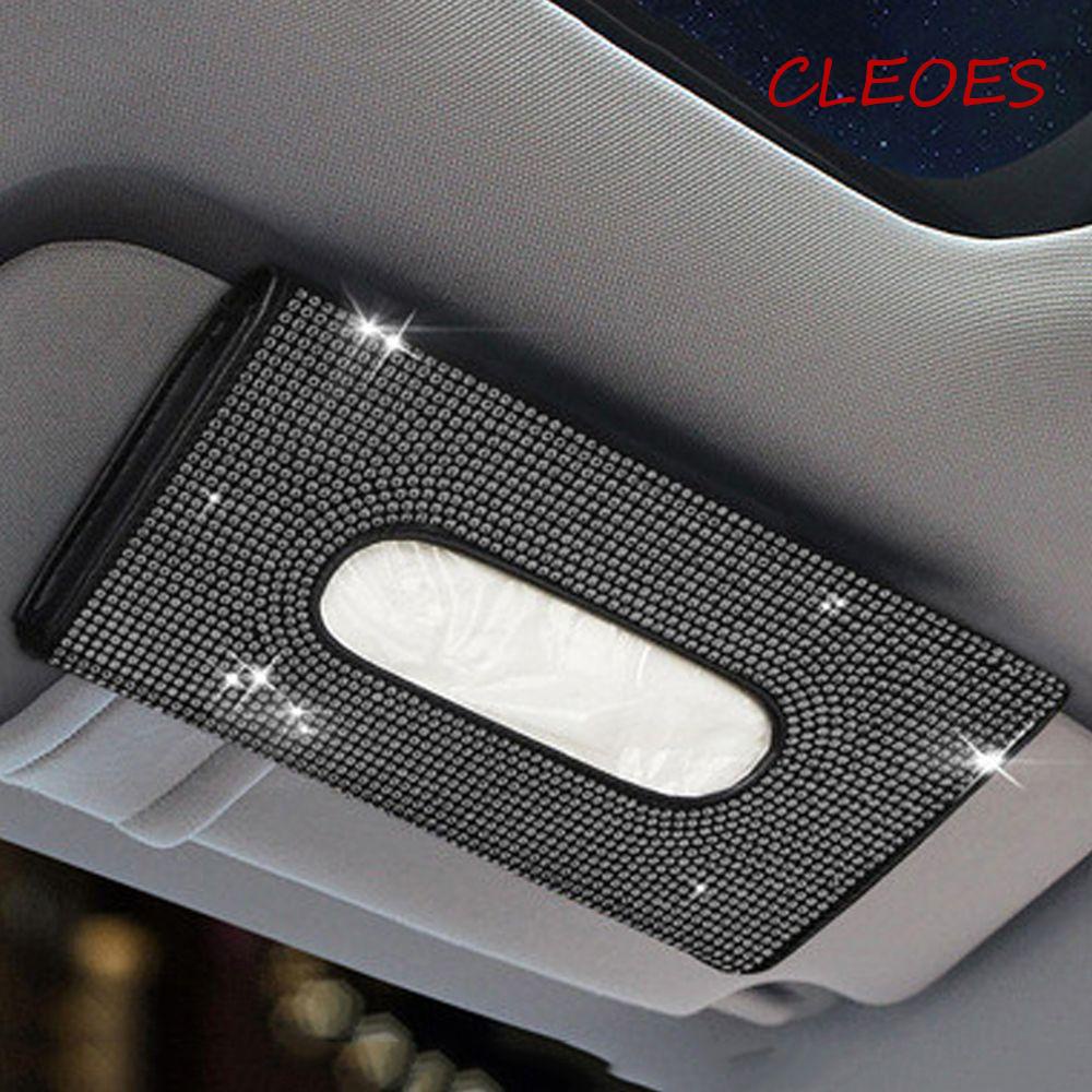 Hộp Đựng Khăn Giấy Gắn Tấm Che Nắng Xe Hơi Họa Tiết Lấp Lánh Màu Đỏ Đen|Giá Đỡ Khăn Giấy Lấp Lánh Trang Trí Cho Xe Hơi