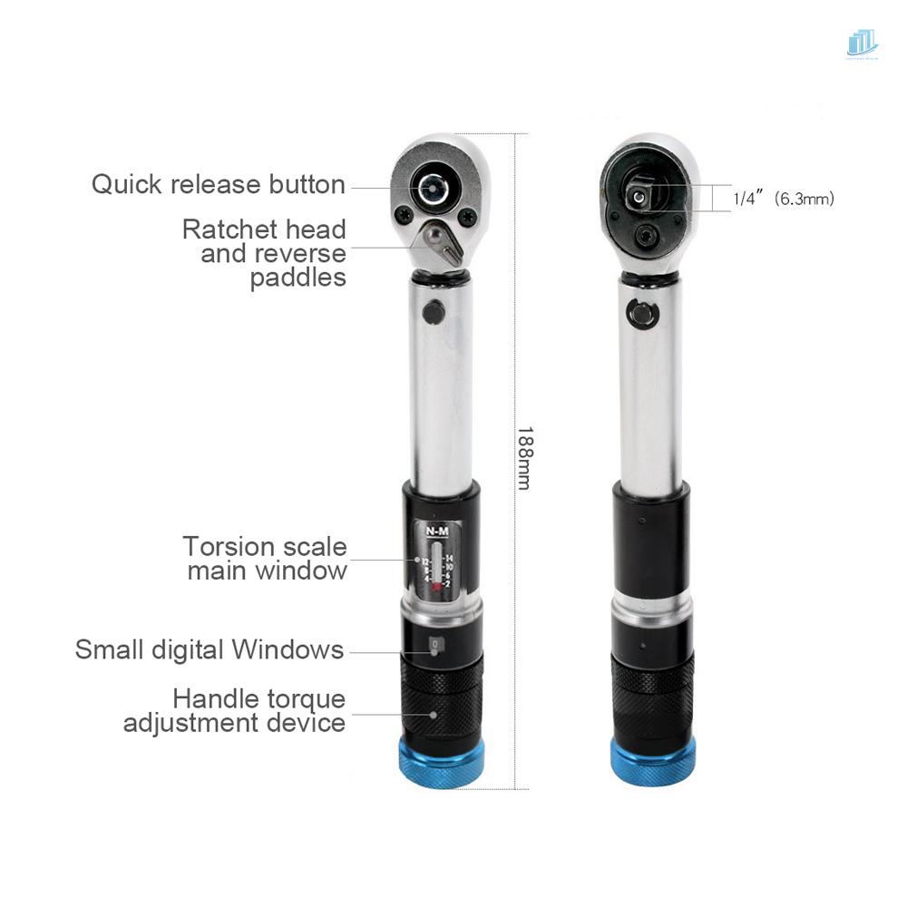 Bộ Cờ Lê 11 Món 1 / 4 Inch 2-14Nm Tháo Lắp Nhanh Mini Di Động Tiện Dụng Cho Sửa Chữa Xe Đạp / Xe Hơi