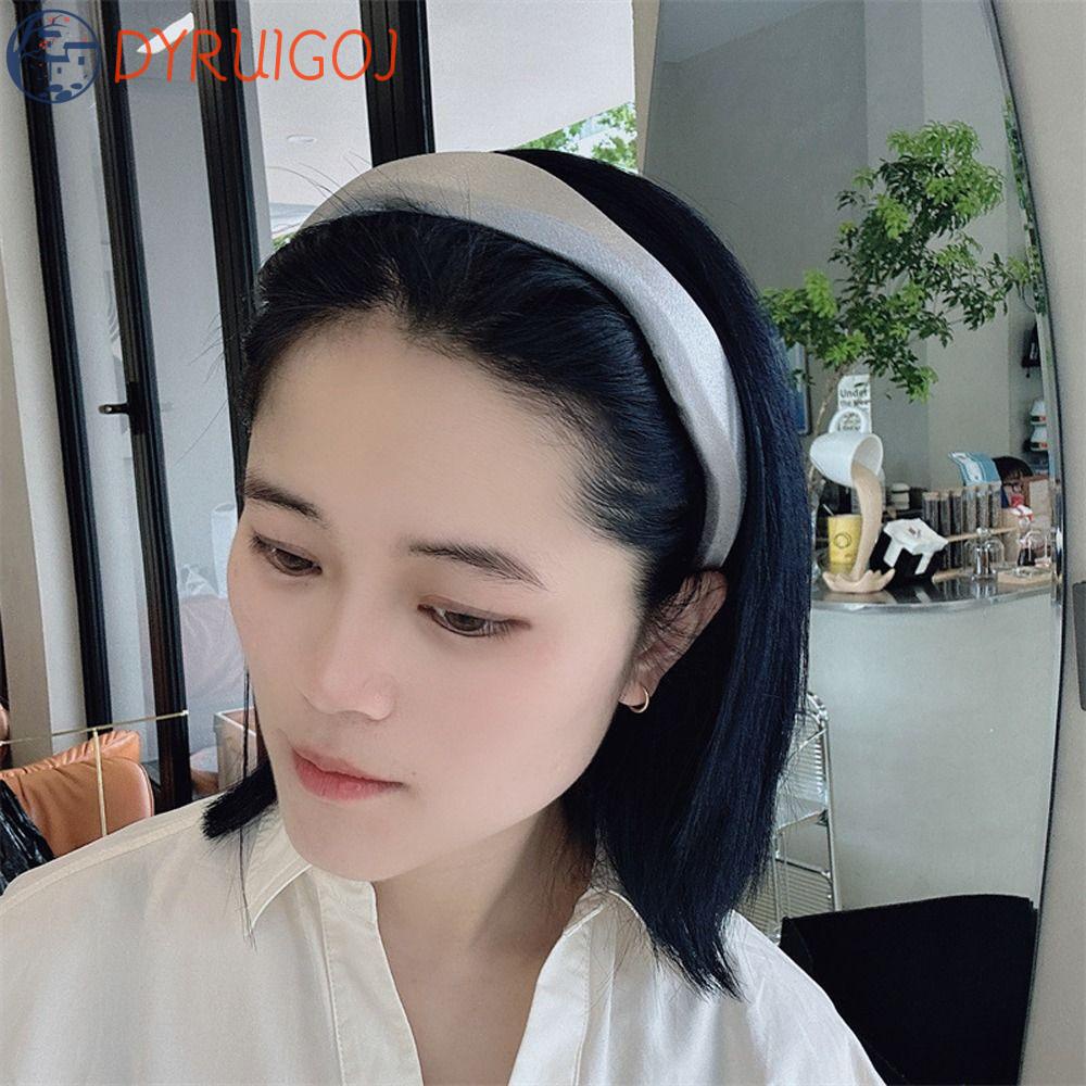 Băng Đô Cài Tóc Bằng Lụa Satin Kiểu Hình Học Đơn Giản Phong Cách Pháp Thanh Lịch Chống Trượt Cho Cô Dâu