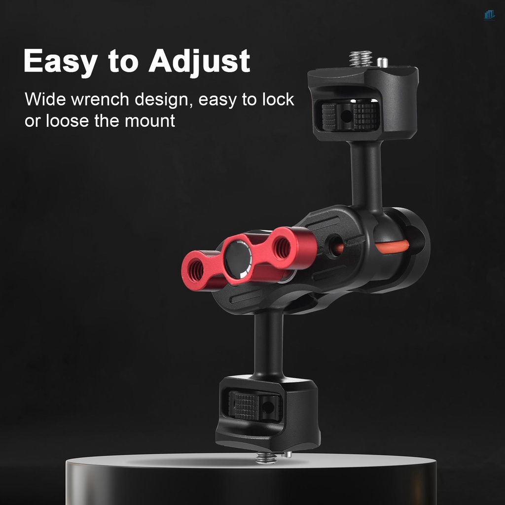 Cánh Tay Chuyển Đổi Linh Hoạt Bằng Hợp Kim Nhôm Hai Đầu Bi 1 / 4 Inch Xoay 360 Độ Chuyên Dụng Cho smartwatchinone° Đèn LED Gắn Máy Ảnh Có Thể Điều Chỉnh Tiện Dụng