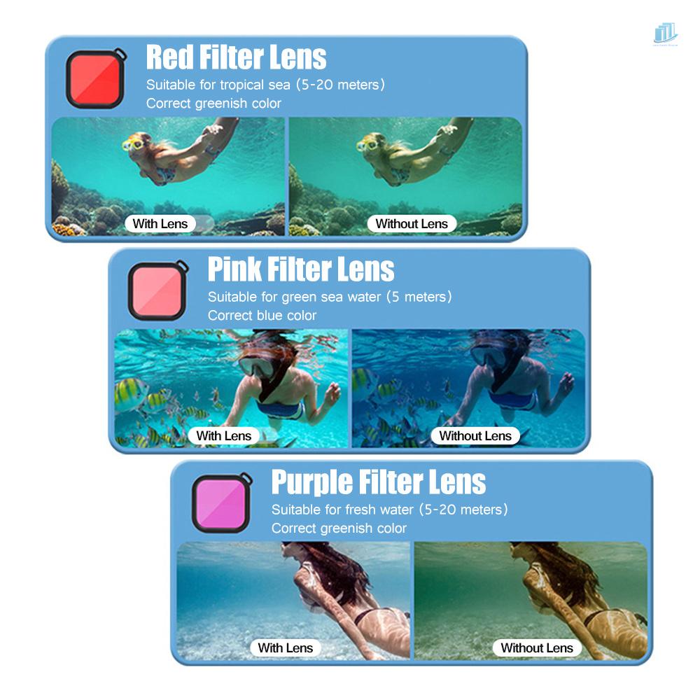 Vỏ Bảo Vệ Camera Thể Thao Dưới Nước 35M Kèm Màng Lọc Màu Thay Thế Cho smartwatchinone Andoer Lặn Sâu 10 9