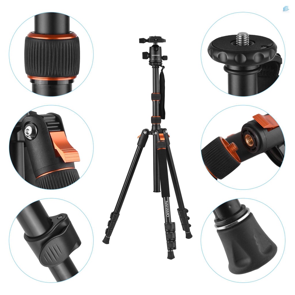 Giá Đỡ Ba Chân 2 Trong 1 200cm / 78.7in Max. Phụ Kiện Tải Trọng 5kg Bằng Hợp Kim Nhôm Có Thể Xoay 360 Độ 5kg° Bóng Gắn Túi Xách / Máy Ảnh Chuyên Dụng Tiện Lợi