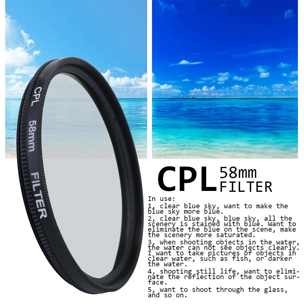Bộ Kính Lọc UV CPL FLD Chuyên Nghiệp 58mm Cho Camera Thông Minh