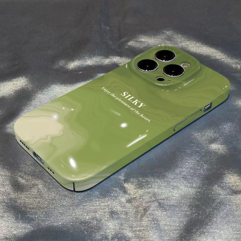 Ốp Điện Thoại Cứng Màu Xanh Matcha Sang Trọng Chống Rơi Cho Iphone 11Plus 13 14proxsmax 12max New / 8 SWYI