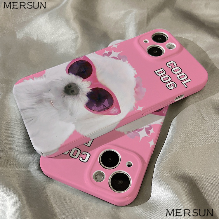 Ốp Điện Thoại Cứng Họa Tiết Chú Chó Đeo Kính Mát Dễ Thương Cho iphone14promax 13 1112P HJGQ