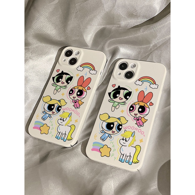 Ốp Điện Thoại Cứng Họa Tiết Powerpuff Girls Bảo Vệ Cho iphone14promax12 11 13 R27O