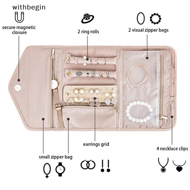 Cuộn Túi Đựng Trang Sức Có Thể Gấp Lại Tiện Dụng
