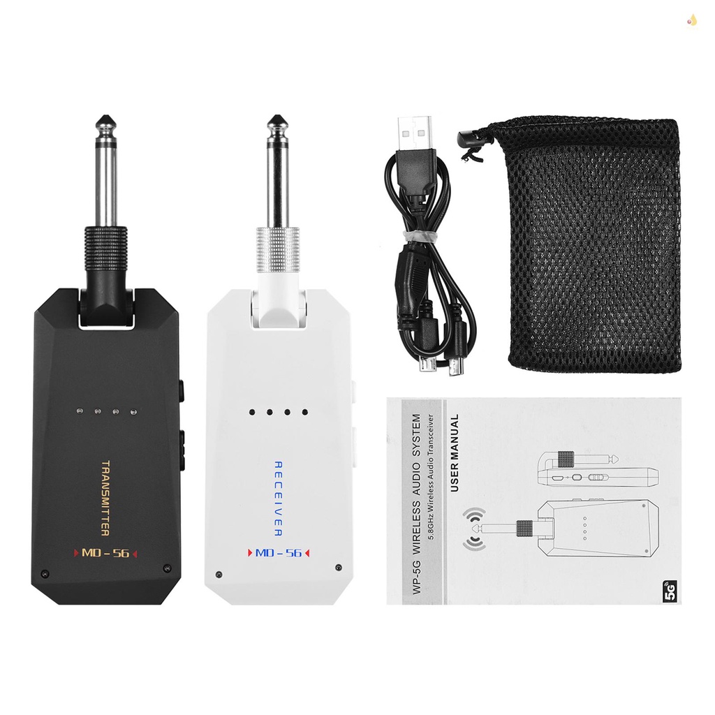 Hệ Thống Truyền Nhận Tín Hiệu Âm Thanh Không Dây MD-5G 5.8G Có Thể Sạc Lại ISM Cho Đàn Guitar Bass Điện