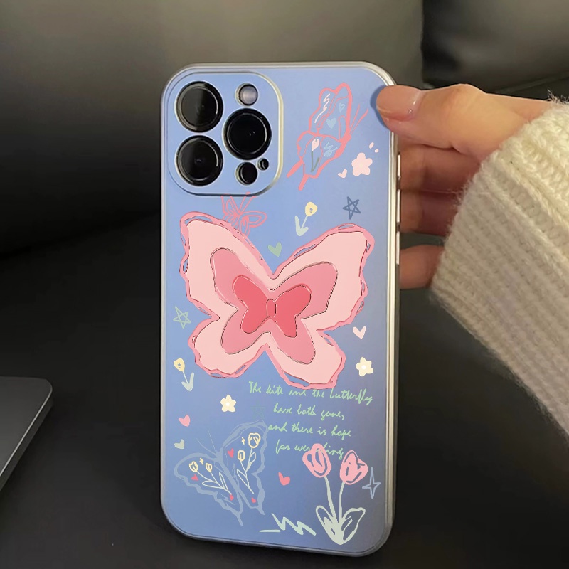 Ốp Điện Thoại Mềm Trong Suốt Chống Sốc Họa Tiết Bướm Cho IPhone 14 11 Pro Max 13 12 8 7 Plus XS X XR SE 2020