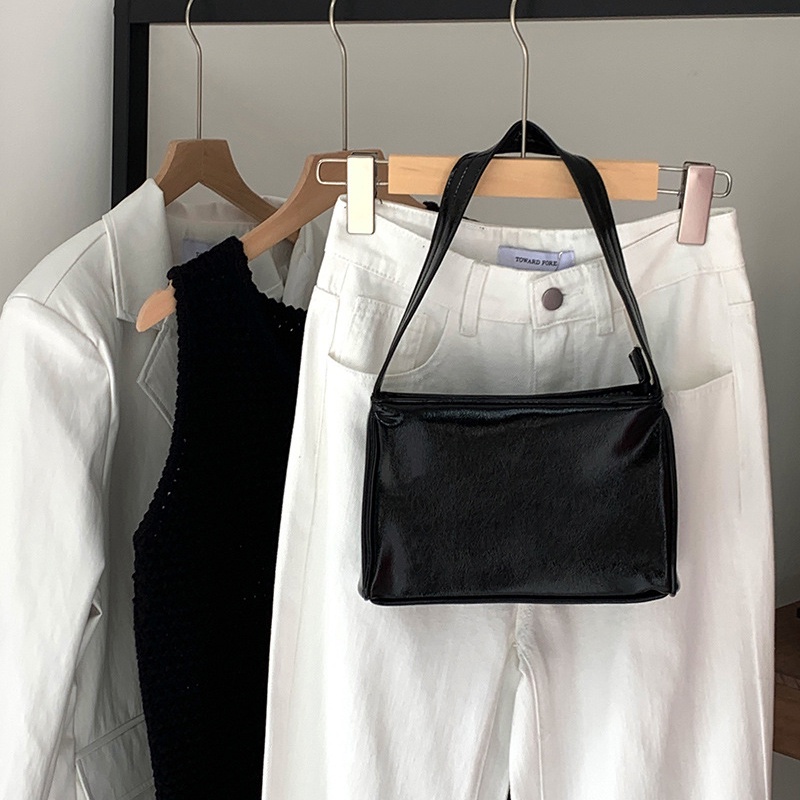 Ielgy Túi Xách Đeo Vai Da Mềm Màu Bạc Thời Trang Hàn Quốc Dễ Phối Đồ Cho Nữ