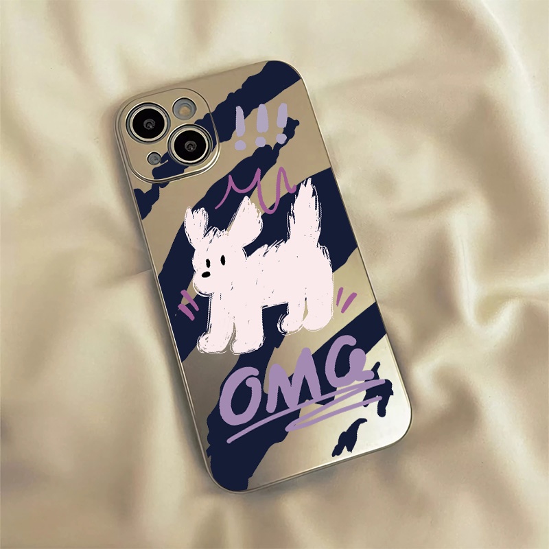 Ốp Điện Thoại TPU Silicon Mềm Mạ Điện Hình Cún Cho IPhone 11 14 13 12 Pro XS Max XR X 8 7 6S Plus