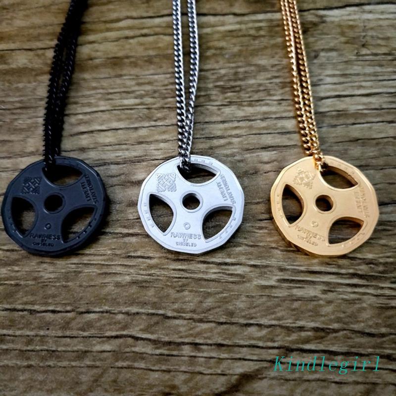 Vòng cổ Mặt Hình Quả Tạ Bằng Thép Không Gỉ Dành Cho Nam Và Nữ