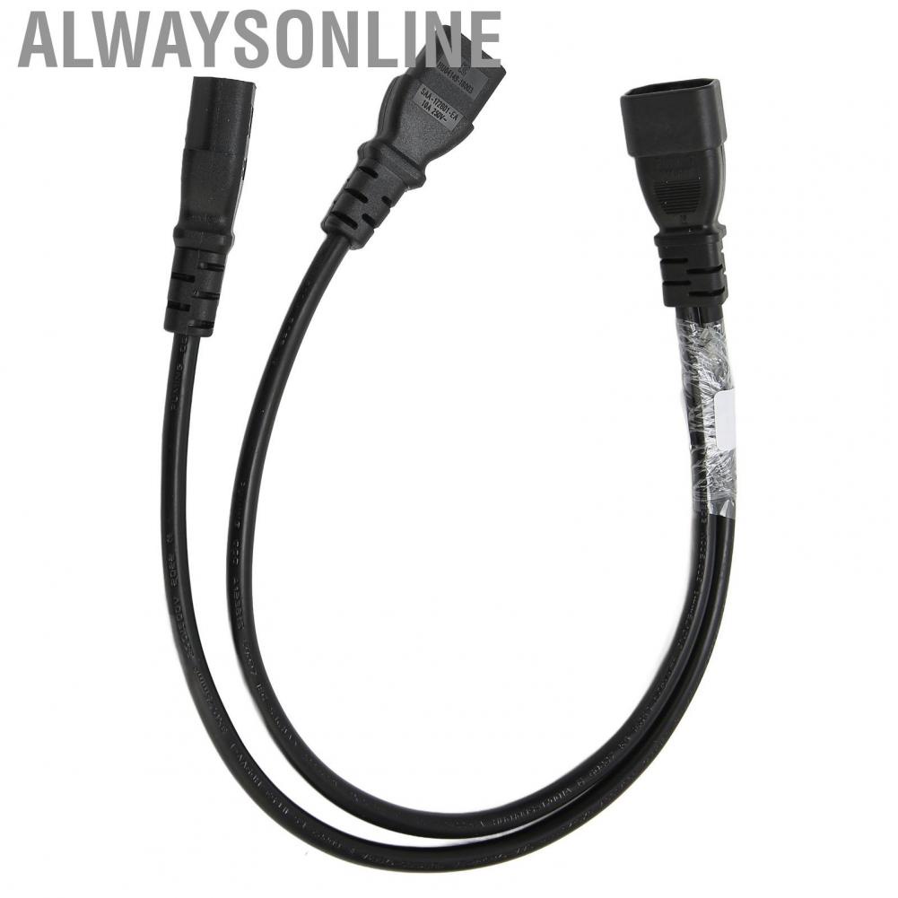 Alwaysonline Single C14 to Dual 5 15R C13 Cord Short Power UPS Server Y Splitter Adapter Cable for PC  Printer