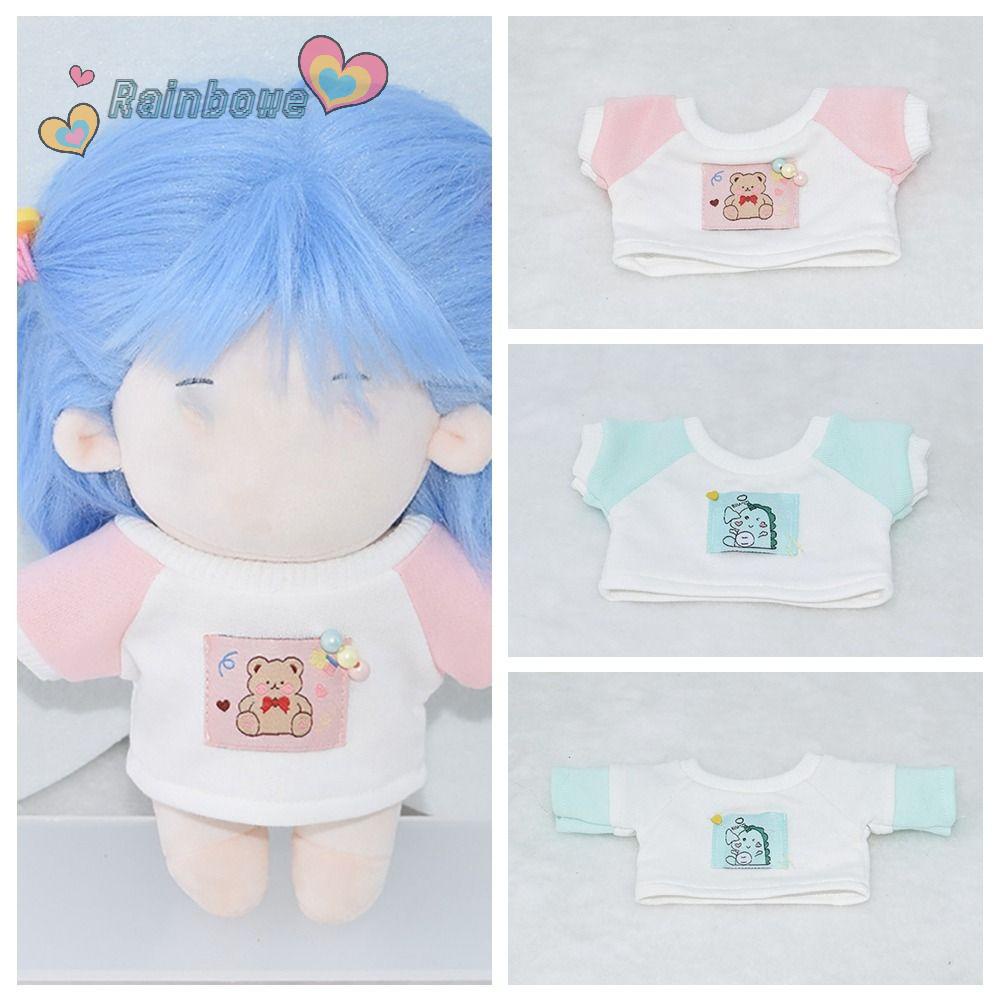 Áo Sweater Búp Bê Tay Ngắn Chất Liệu Cotton Màu Cầu Vồng Xinh Xắn