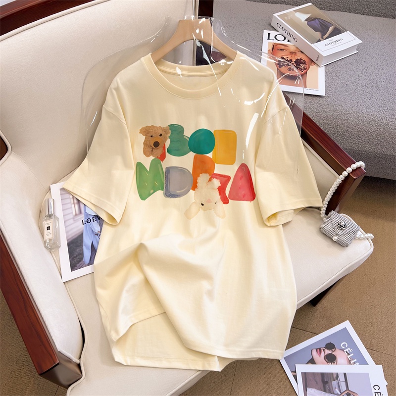 NRVP Áo Thun Nữ Tay Ngắn 100% Cotton In Hình Phong Cách Hàn Quốc Mới