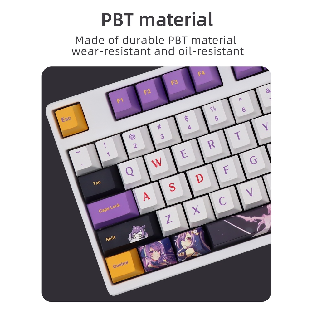 Genshin keqing Keycap Bàn Phím Cơ 139 Phím 104 / 61 / 68 / 87
