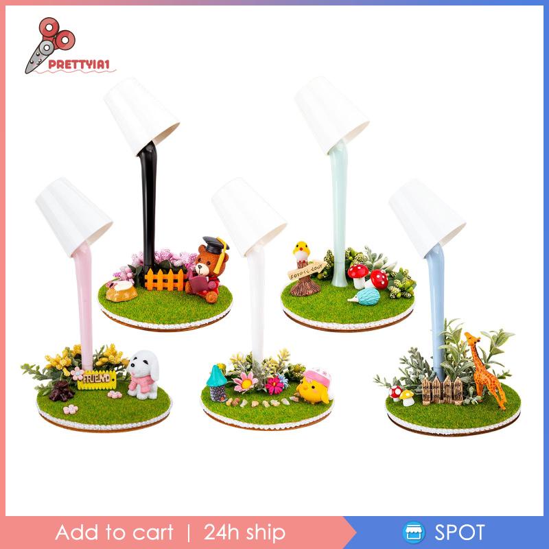 [Prettyia1] Đèn Bàn Mini Kèm Bút Mực Thủ Công Hình Gấu Dành Cho Trẻ Em