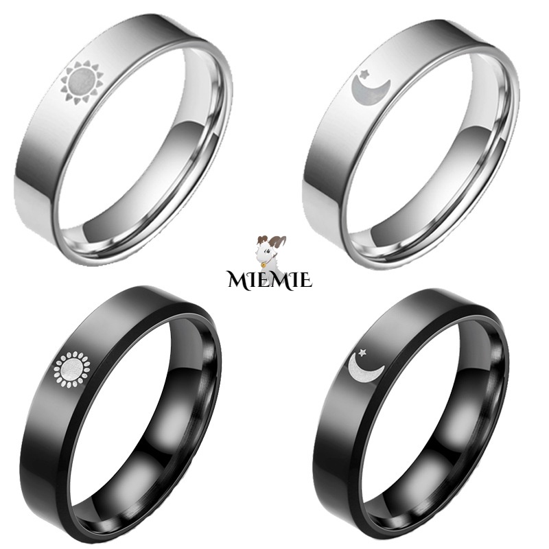 Nhẫn Cặp Hình Mặt Trăng Và Mặt Trời