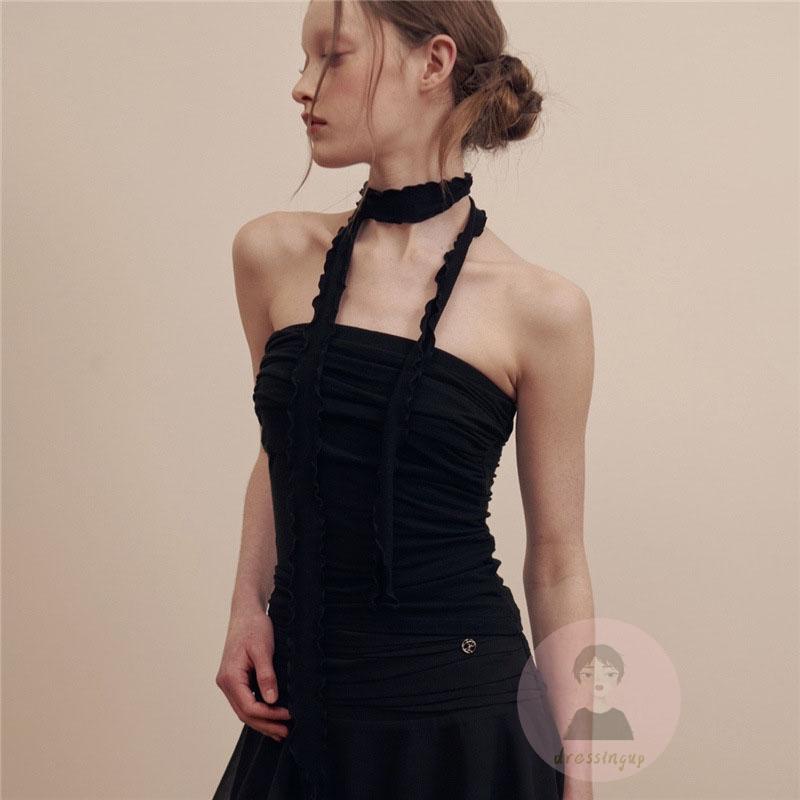 Áo Lửng Cổ Yếm Hở Vai Thời Trang Mùa Hè Quyến Rũ Dành Cho Nữ