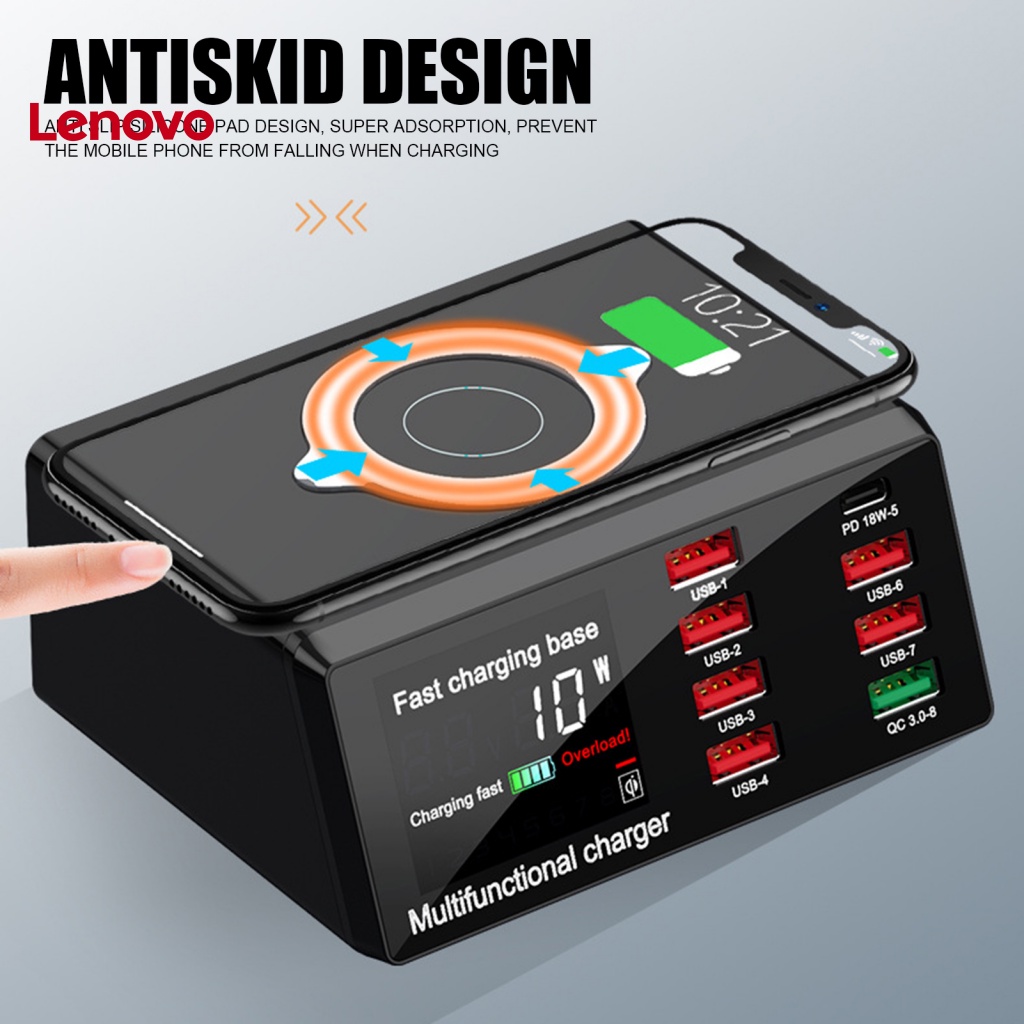 Bộ SạC Nhanh Không Dây X9 8 CổNg PD QC3.0 USB TiệN DụNg Đi Du LịCh