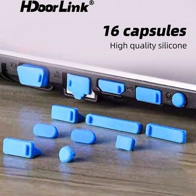 HdoorLink Bộ 16 Nút Bịt Bằng Silicon Chống Bụi Chống Nước Cho Laptop Ốp