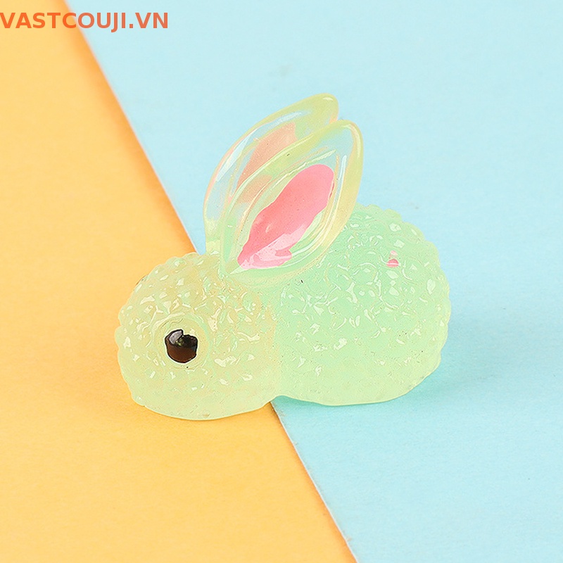 Bộ 5 Tượng Thỏ Phát Quang Dùng Trang Trí Tiểu Cảnh