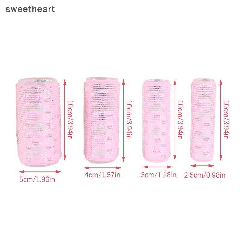4 kích thước tóc con lăn dụng cụ uốn tóc lười biếng Curler tóc con lăn với tấm nhôm New