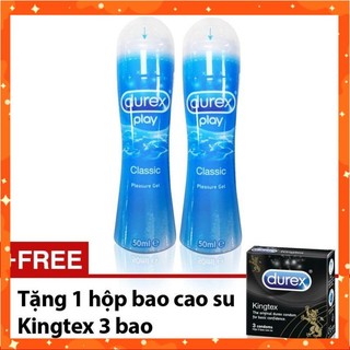 [Tặng Hộp BCS 3Bao] Combo 2 Chai Gel bôi trơn Durex Play Classic 50ml. Gel Gốc Nước An Toàn, Hết Khô Hạn, Tăng Tiết Nhờn
