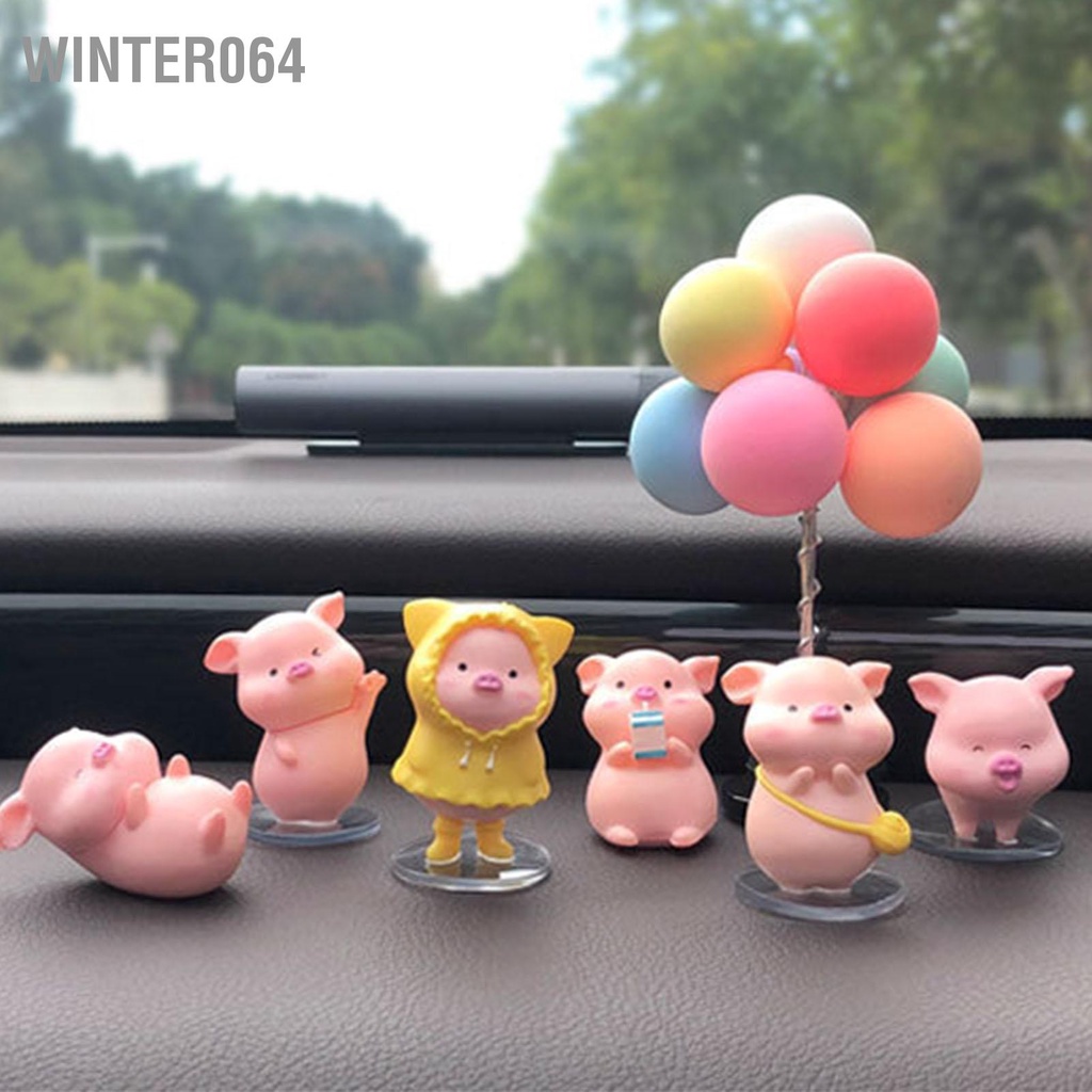 Winter064 Đồ Trang Trí Ô Tô Hình Heo Con Dễ Thương Đế Nhớt Máy Tính Để Bàn Cho Gia Đình Nhà Hàng Văn Phòng