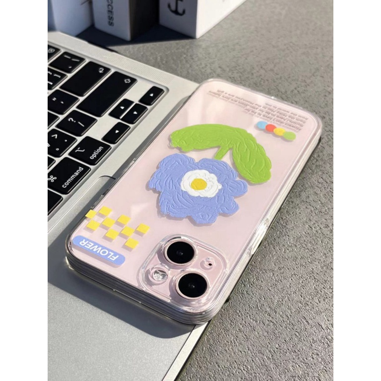 ✅Ốp Điện Thoại Phủ Lông Họa Tiết Hoa Xinh Xắn Phong Cách Nhật Hàn Cho iPhone14pro13 14 12 11