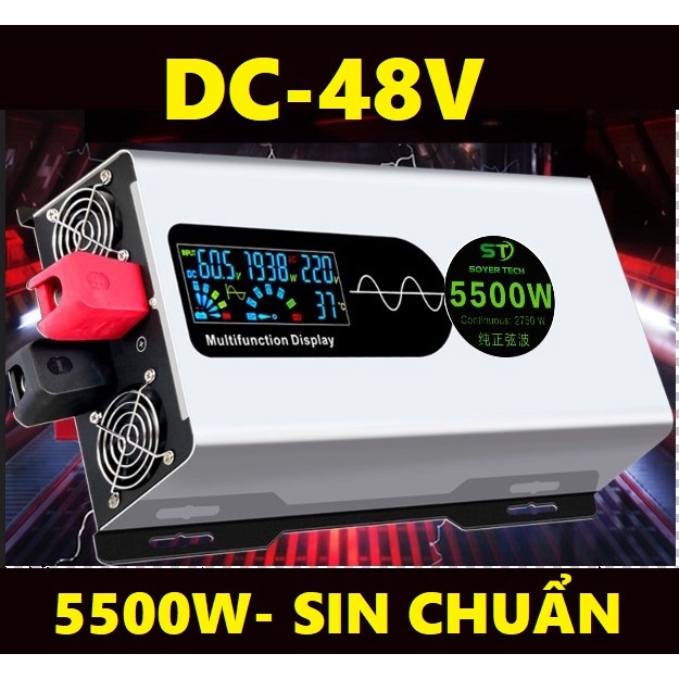 Bộ chuyển đổi điện Sin Chuẩn 48V-5500W-Bộ Đổi Nguồn 48V sang 220V Sin Chuẩn 48V-STW-5500W-SOYER TECH