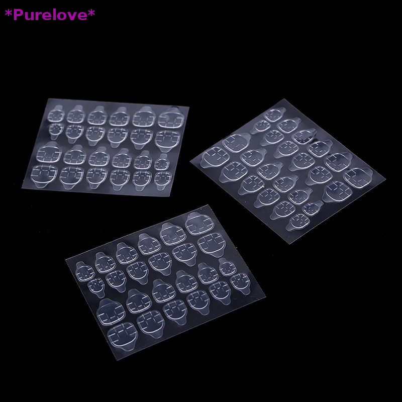 Set 5 Tờ / 24 Miếng Dán Móng Tay Giả Hai Mặt Tự Dính Tiện Dụng Mới