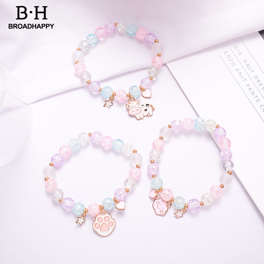 Broadhappy Vòng Tay Co Giãn Đính Pha Lê Giả Nhiều Màu Sắc Thời Trang Công Sở Cho Nữ