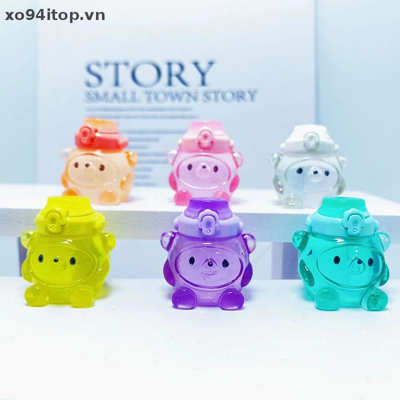 Xoitop Set 2 Mô Hình Gấu Mini Bằng Nhựa Resin Trang Trí Điện Thoại DIY