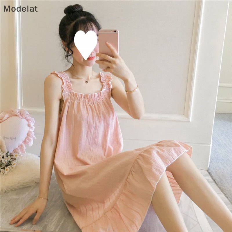 Mfc Đầm Ngủ Hai Dây Mỏng Dáng Rộng Thoải Mái Nhiều Màu Sắc Cho Nữ