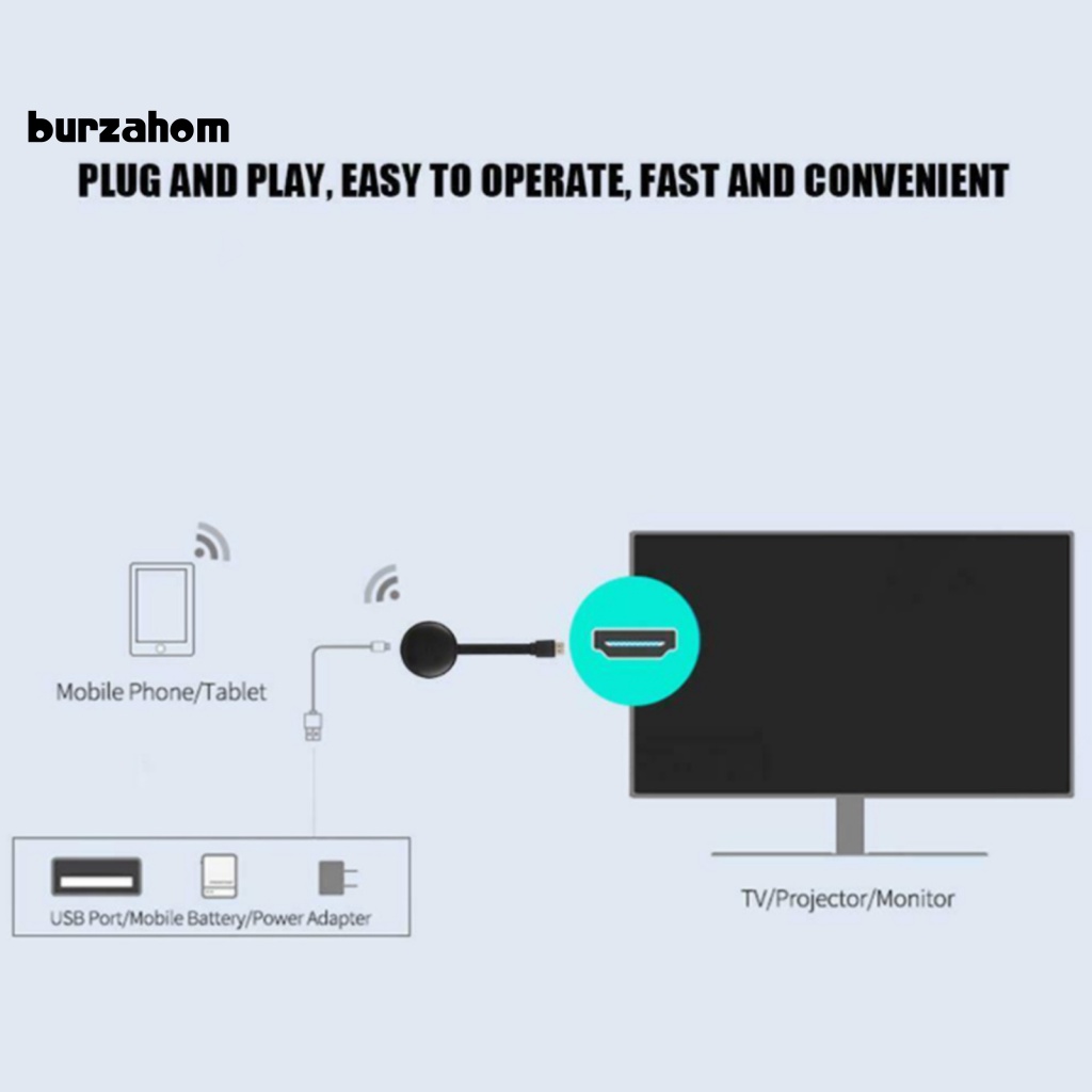Thiết Bị Nhận Tín Hiệu WiFi Bur G12 1080P DLNA Airplay HDMI Cho TV