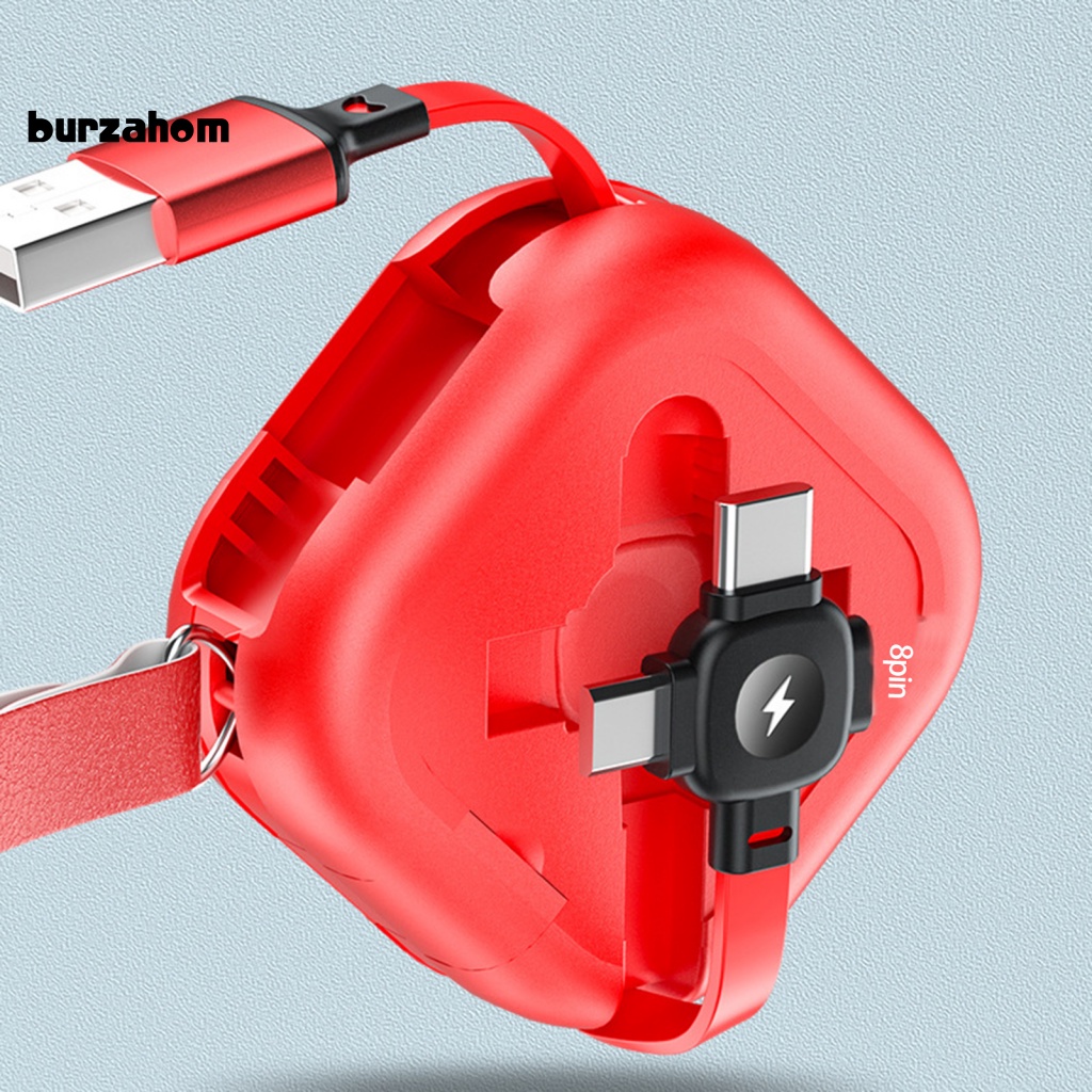 Cáp Sạc Nhanh 3 Trong 1 Type C / Micro USB / Light Chống Rối Ổn Định Có Thể Thu Gọn Cho Mỗi Ngày