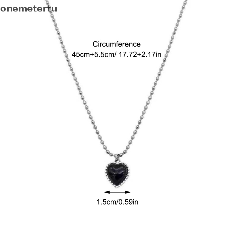 Vòng cổ Mặt Hình Trái Tim Màu Đen Đơn Giản Phong Cách Hàn Quốc Cho Nữ