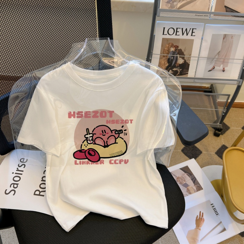 Áo Thun Ngắn Tay In Chữ Cá Tính Dành Cho Nữ