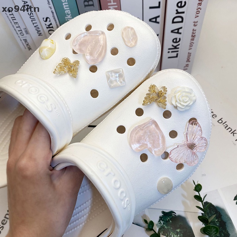 Khóa Hình Trái Tim / Bướm / Chữ Ch Thời Trang Dùng Trang Trí Giày Dép DIY